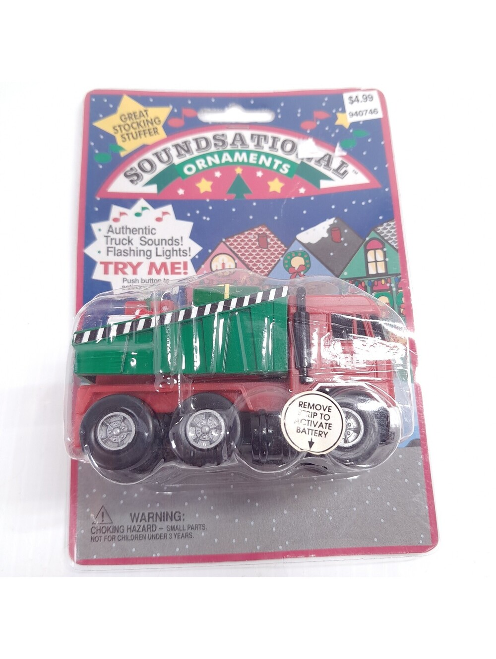 New Bradford Soundsational Santa North Pole Ornament dump truck garbage kids